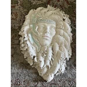 Amazingly Beautiful Vintage Plaster Native American Wall Art